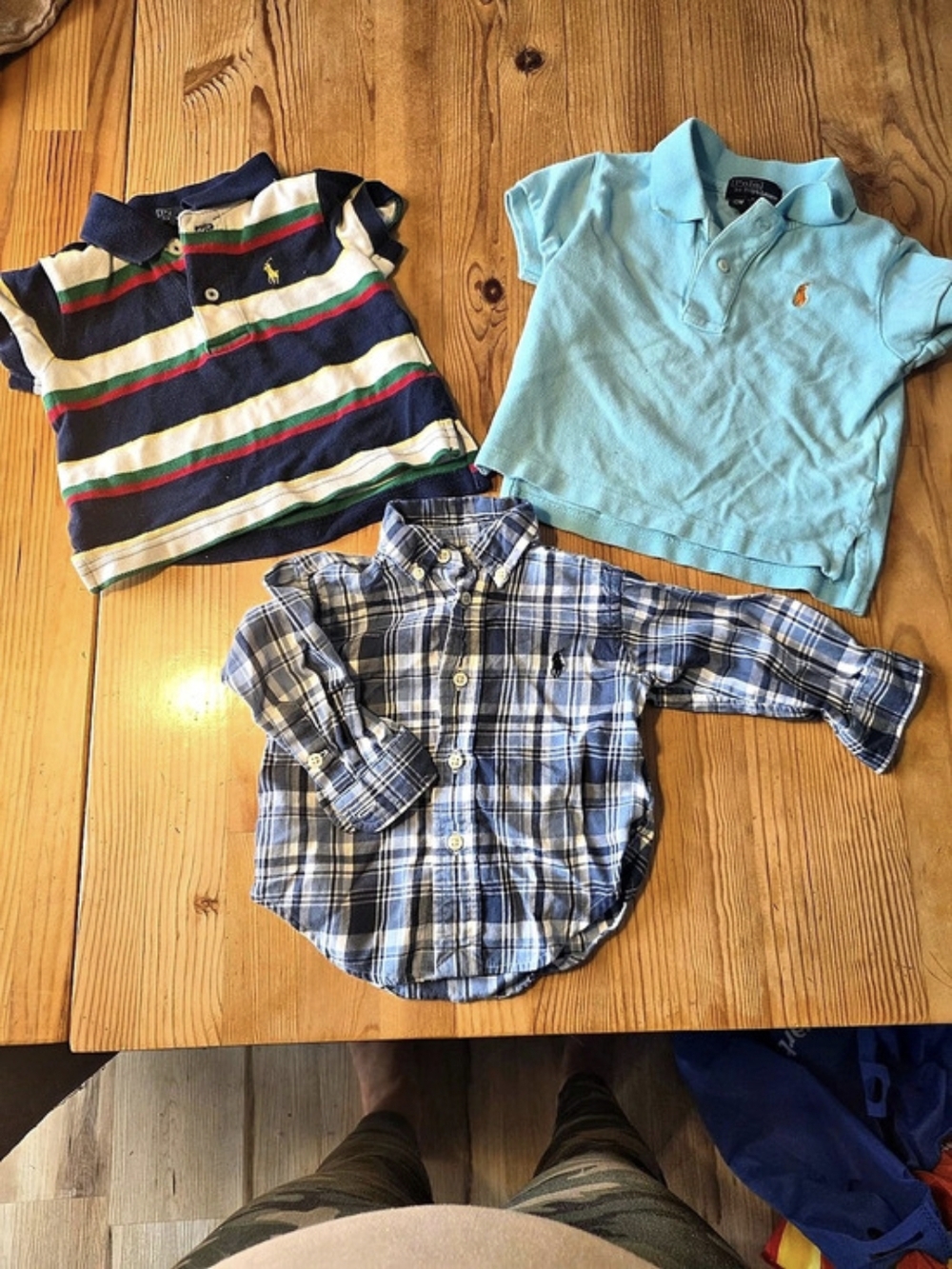 Ralph Lauren Kids 3-Piece Collared Shirt Set in Blue